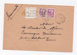 ENVELOPPE RECOMMANDEE DE TUNIS POUR TUNIS DU 04/08/1936 - Lettres & Documents