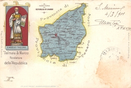 ¤¤  -  SAINT-MARIN  -  Dalmata S. Marino Fondatore Della Republique  -  Carte Géographique En 1901   -   ¤¤ - San Marino