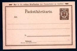 ENTIER POSTAL ALLEMAGNE- POSTKARTE EMPIRE- PACKETFAHRTKARTE VERKEHR- 2Pf BRUN NEUF- - Private & Local Mails