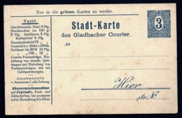 RARE ENTIER POSTAL ALLEMAGNE- STADT-KARTE DES GLADBACHER COURIER- 3 Pf BLEU- M. GLADBACH- NEUF- - Private & Local Mails