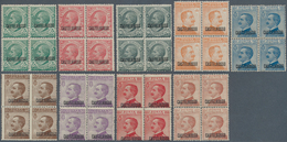 Ägäische Inseln - Kastellorizo: 1922, 5c. To 85c., Complete Set Of Nine Values As Blocks Of Four, Fe - Castelrosso