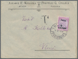 Albanien - Portomarken: 1914. Business Envelope, Unfranked, Addressed Locally, Handstamped T, 2 Gr O - Albanie