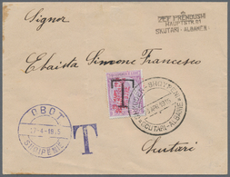 Albanien - Lokalausgaben: 1915, “ZEF PRENDUSHI” Unfranked Letter To OBOT, On Arrival Handstamped “T” - Albanie