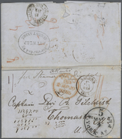 Belgien: 1855 (Apr. 13), "Forwarded By AUGUST ANDRE ANTWERP" B/s On Full Entire Letter Sent From "AN - Briefe U. Dokumente