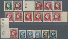 Belgien: 1921/1929, 'Montenez' Large Format 1929 20f., 50f.(6) And 100f.(4) Plus 1921-25 Small Forma - Lettres & Documents