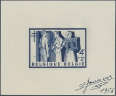 Belgien: 1956, Fight Against Tuberculosis, Essay On Ungummed Paper Similar To MiNr. 1052, Signed By - Covers & Documents