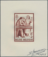 Belgien: 1956, Fight Against Tuberculosis, Essay On Ungummed Paper Similar To MiNr. 1053, Signed By - Brieven En Documenten