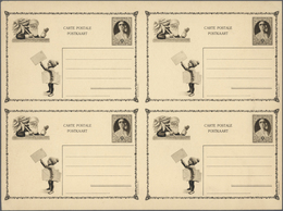 Belgien - Ganzsachen: 1931, Charity Card 50c. + 50c., Uncut Printing Form Of Four Adjoining Cards. - Sonstige & Ohne Zuordnung