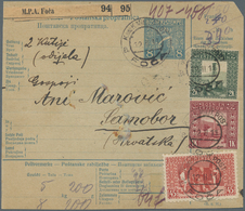 Bosnien Und Herzegowina (Österreich 1879/1918): 1911, 8H Blue “Sword” Type Parcel Card, Accompanying - Bosnië En Herzegovina