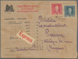 Bosnien Und Herzegowina (Österreich 1879/1918): 1918. 3 H Black/brown MONEY Letter With 13 K, Expres - Bosnie-Herzegovine