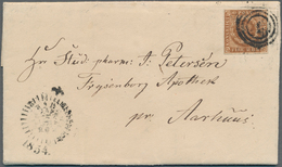 Dänemark: 1854, 4 S (FIRE R.B.S.) Chestnut Brown In EF On Complete Folded Letter With No.-postmark " - Used Stamps