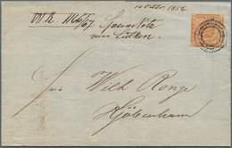 Dänemark: 1856, 4s. Orange-brown, Fresh Colour And Close To Large Margins, On Lettersheet From Kiel - Oblitérés