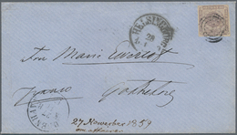 Dänemark: 1854 16s. Violet-grey, Used On Cover From Copenhagen To Gothenburg Via Helsingborg In 1859 - Used Stamps