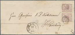 Dänemark: 12.1.1860, 2x 3 Sk Wappen Violett Als Waagerechtes Paar Auf Brief Aus Hørsholm M. Nr-o 25 - Oblitérés