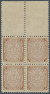 Dänemark: 1870 48s. Lilac & Brown, Frame Upright, Top Marginal Block Of Four, Mint Never Hinged With - Used Stamps