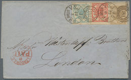 Dänemark: 1871. Folded Letter Sheet (toned) Written From Copenhagen Addressed To London Bearing Yver - Oblitérés