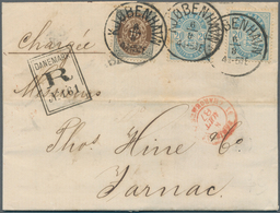 Dänemark: 1887. Registered Envelope Addressed To France Bearing Yvert 26, 16 øre Grey And Brown And - Used Stamps