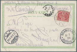 Dänemark: 1899, Ppc Franked 10 Öre Arms From "SVENDBORG 22.5.99" Via NYBORG And VANCOUVER, CANADA Se - Gebraucht