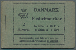 Dänemark - Markenheftchen: 1933, Stamp Booklet 2kr. Black On Green (16 X 10öre And 8 X 5öre) With Cr - Postzegelboekjes