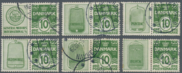 Dänemark - Zusammendrucke: 1929, 10öre Green With Six Different Advertising Labels GENERAL MOTORS IN - Other & Unclassified