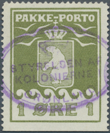 Dänemark - Grönländisches Handelskontor: 1915, 1 Ore Greenolive, Imperforated At Bottom, Violet Canc - Other & Unclassified