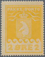 Dänemark - Grönländisches Handelskontor: 1915, Parcel-Stamp 2 Öre Yellow On Greyish Paper, All Sides - Other & Unclassified