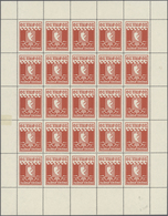 Dänemark - Grönländisches Handelskontor: 1915, 20ö. Red, Perf. 11¼, Complete (folded) Sheet Of 25 St - Sonstige & Ohne Zuordnung