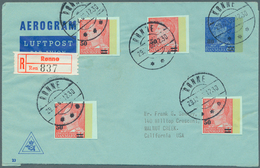 Dänemark - Ganzsachen: 1965 Aerogramme 80 On 60 Ore Ultramarine (Ringstrøm 18, Kessler 20a) Used Reg - Postal Stationery