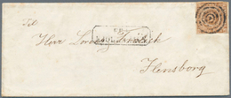 Dänemark - Stempel: 1856, Extremly Rare MUTE 5-RING CANCEL (stummer 5-Ring Stempel) On Small Cover. - Franking Machines (EMA)