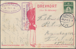 Dänemark - Besonderheiten: 1912, 29.7., Airmail Card HARESKOV-KOPENHAGEN With Oval "FLYVERPOST No 1 - Other & Unclassified