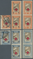 Estland: 1921 - 1924, Red-cross 2 1/2 Sts / 3 1/2 Sts And 5 Sts / 7 Sts And Overprint Issue, Each In - Estland