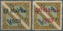 Estland: 1923, Airmail 10 M. And 20 M. Perforated, Unused, Signed Bloch And Eichenthal, Rare - Estonia