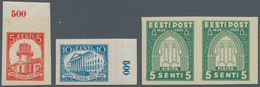 Estland: 1932 - 1936, 300 Years University Dorpat (Tartu), Two Imperforated Values 5 (S) And 10 (S) - Estland