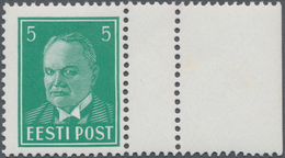 Estland: 1936, Postage Stamp: President Konstantin Päts 5 (S) Blue-green With Double Perforation Rig - Estland