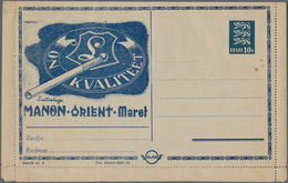 Estland - Ganzsachen: 1937. PARO Advertising Lettercard, Series 2 (cigarettes, Smoke, Bank, Credit), - Estland