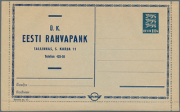 Estland - Ganzsachen: 1937 Unused PARO-lettercard With Advertisement For People's Bank And Joint Sto - Estonie