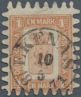 Finnland: 1867 1m. Yellow-brown, Perforation C (long Perfs), Used And Cancelled By Almost Complete S - Covers & Documents