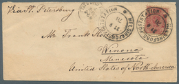 Finnland: 32 P. Karmin Einzelfrankatur 1878 Von Helsingfors Nach Minnesota/USA, Post Vor 1880 Nach Ü - Brieven En Documenten