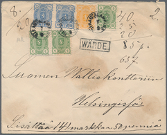 Finnland: 1890, Three Colour Mixed Franking With 5 Stamps Making Up 85 P. On Value Declared Letter F - Brieven En Documenten