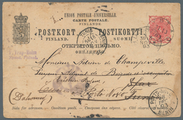 Finnland - Ganzsachen: 1893. Postal Stationery Card 10p Rose (stains And Toned) Cancelled By Nystad - Ganzsachen