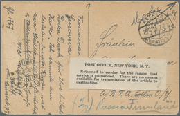 Finnland - Besonderheiten: 1920, Incoming Mail From Germany Via USA: Ppc From "ALTENA 29.4.20" To Ko - Sonstige & Ohne Zuordnung