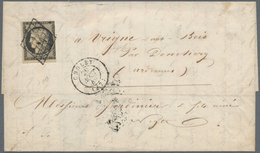 Frankreich: 1849 Ceres 20c. Black On Yellowish Paper Used On Entire Letter From Cholet, Dép. Maine-e - Brieven En Documenten