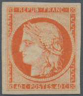 Frankreich: 1850, 40c. Orange, Wide Margins, Regummed, Signed Brun And Roumet, Appearance As Unmount - Briefe U. Dokumente