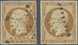 Frankreich: 1852, 10 C. Napoleon With "REPUB. FRANC." Inscription In Yelow Brown And Brown Yellow, B - Brieven En Documenten