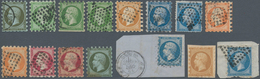 Frankreich: 1853, Nice Lot Of Private Perforations Of The 1853 Napoleon Issue Containig 12 Loose Sta - Brieven En Documenten