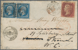 Frankreich: 1860, Small Cover From Toulon-sur-Mer To London, Re-addressed To Strand, Franked By Napo - Brieven En Documenten