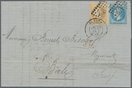 Frankreich: 1853/1869, Napoleon, Lot With 3 Covers, Comprising 2 X 40 C Orange On Entire Letter From - Lettres & Documents