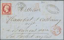 Frankreich: 1853, 80 C Carmin Napoleon III, Single Franking, Tied By Dotted Numeral 2652 To Letter F - Lettres & Documents
