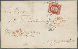 Frankreich: 1853, 80 C Carmine, Single Franking Tied By Dotted Hand Roller, Cds PARIS 2 MAI 59 Along - Covers & Documents