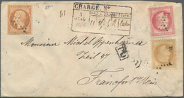 Frankreich: 1862/1868: 10 C Brown, 40 C Orange, 80 C Carmine, Tied By Faint Dotted Stars To REGISTER - Covers & Documents